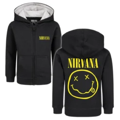 Nirvana (Smiley) - Kinder Kapuzenjacke -Metal Kids Elegant Boutique nirvana smiley kinder kapuzenjacke
